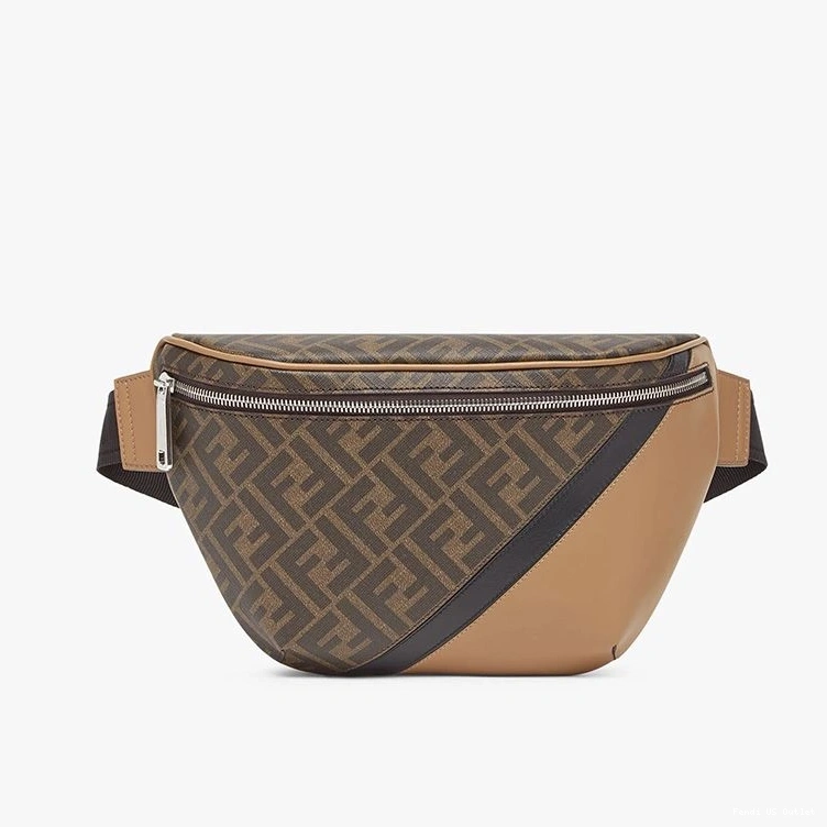 HOT Belt Fendi Bag FF Black Motif In Brown Fabric 0720
